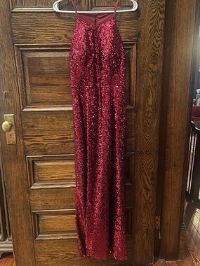 Azazie Lauren Sequin Bridesmaid Dress in Cabernet